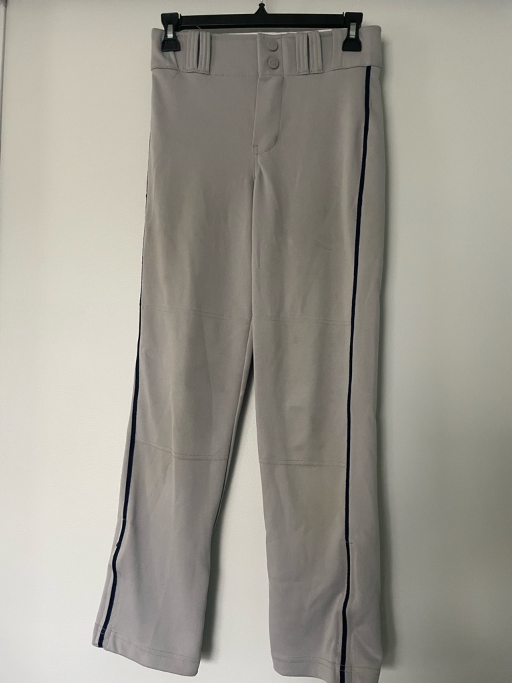 Boy’s Champro Gray Baseball Pants with Navy Side Stripe
